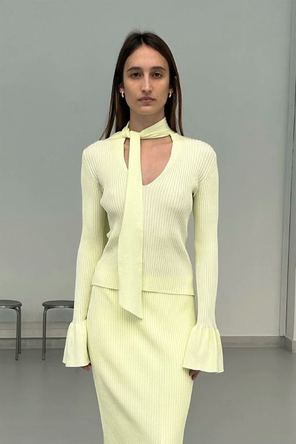 SAEMDI Sunny Scarf Top - Yellow