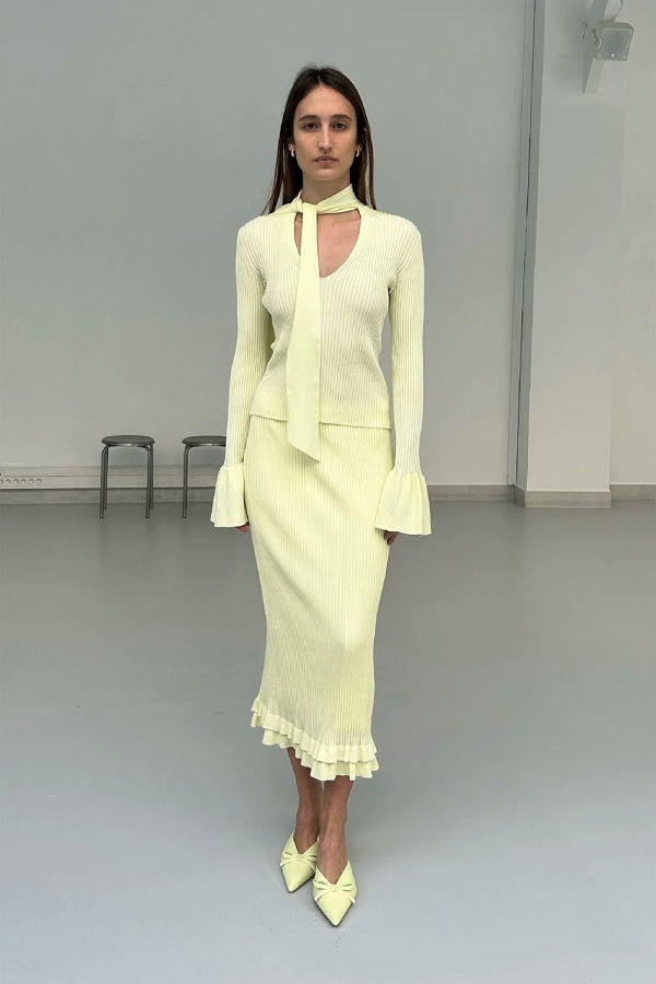 SAEMDI Sunny Pen Skirt - Yellow