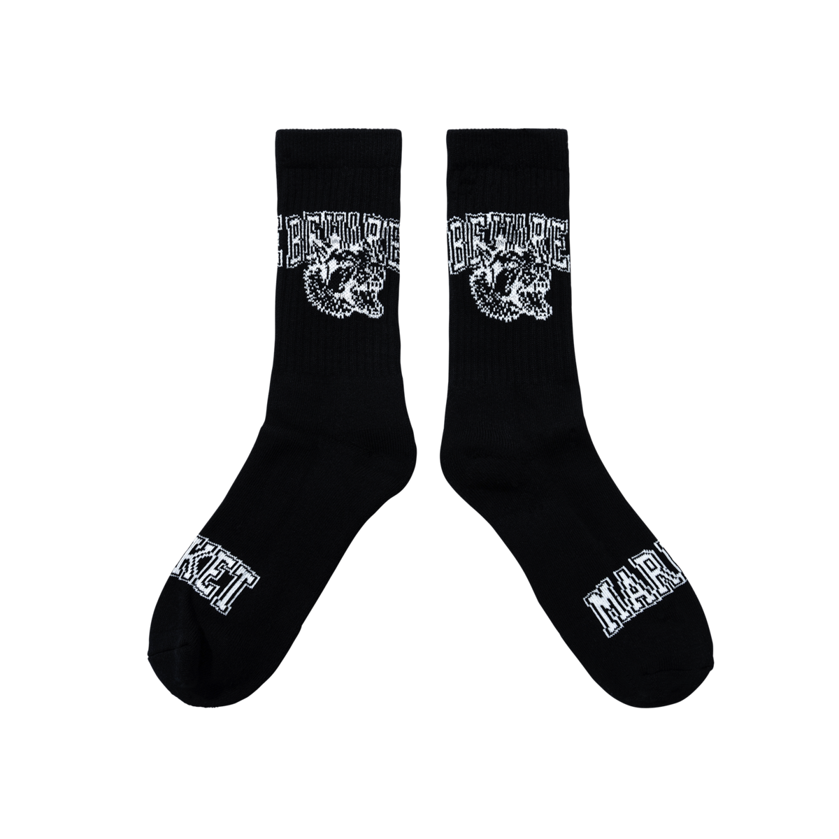 MARKET Beware Crew Socks - Black - Image 1 of 5