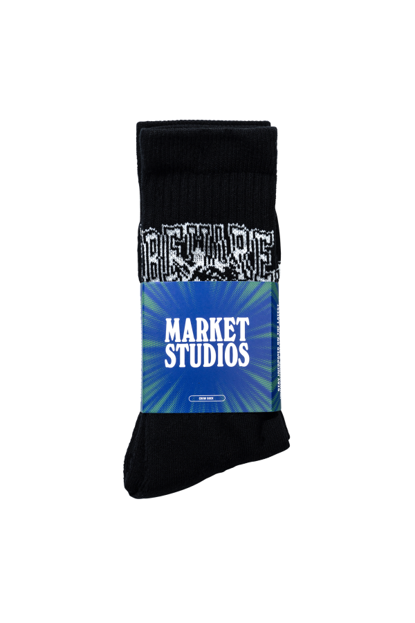 MARKET Beware Crew Socks - Black