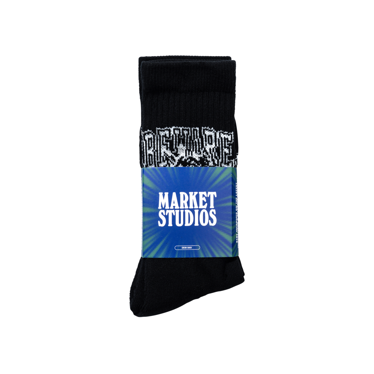 MARKET Beware Crew Socks - Black - Image 2 of 5