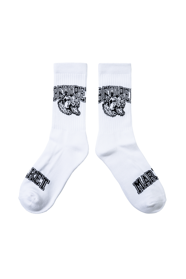 MARKET Beware Crew Socks - White