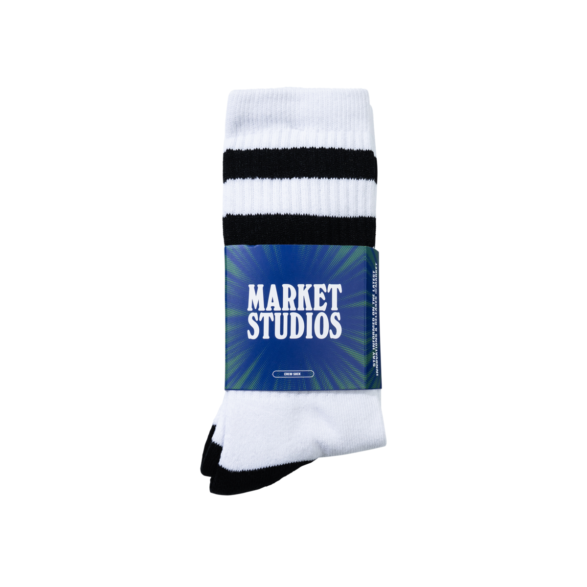 MARKET Core Stripe Crew Socks - White - Image 2 of 5