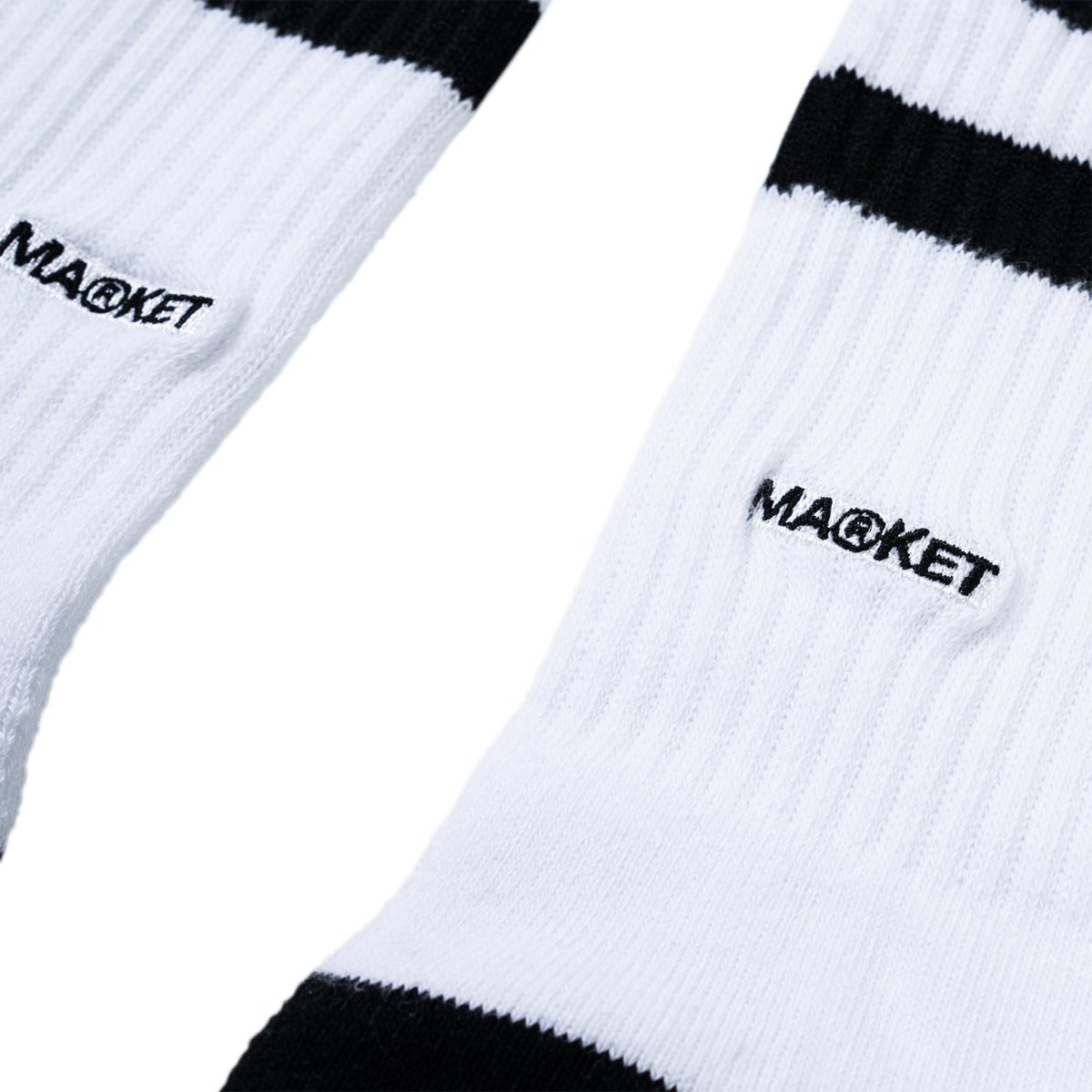 MARKET Core Stripe Crew Socks - White - Image 3 of 5