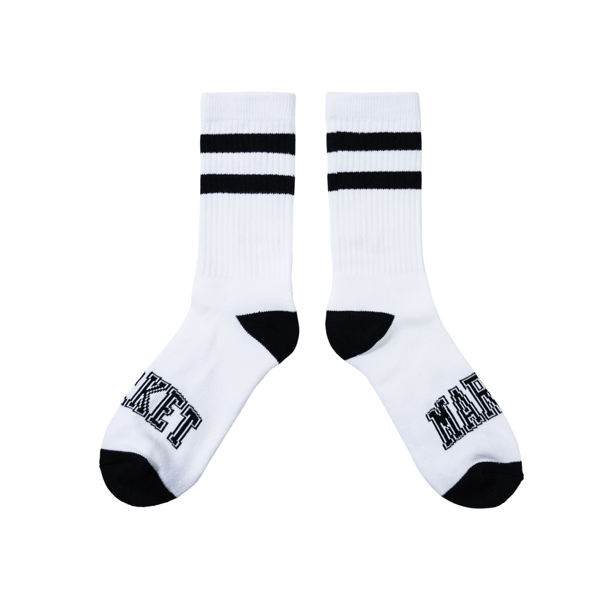 MARKET Core Stripe Crew Socks - White - Image 4 of 5