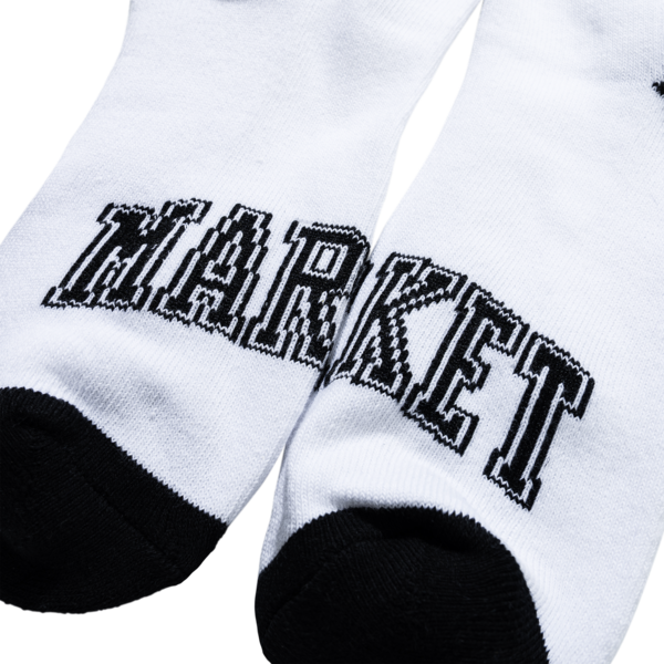 MARKET Core Stripe Crew Socks - White