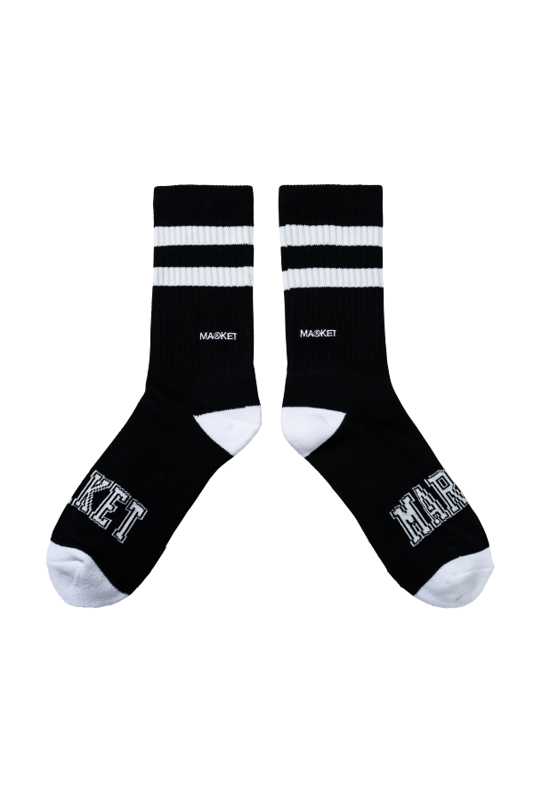 MARKET Core Stripe Crew Socks - Black