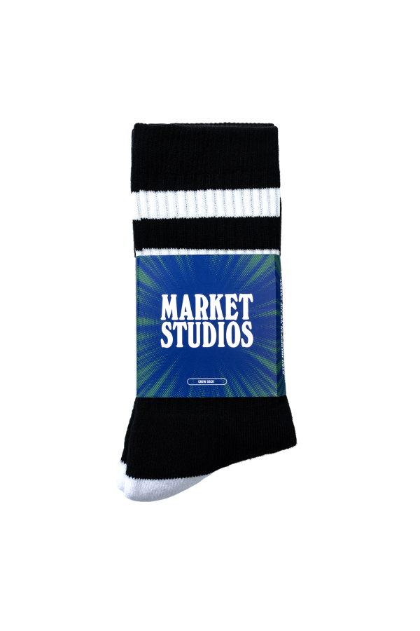 MARKET Core Stripe Crew Socks - Black