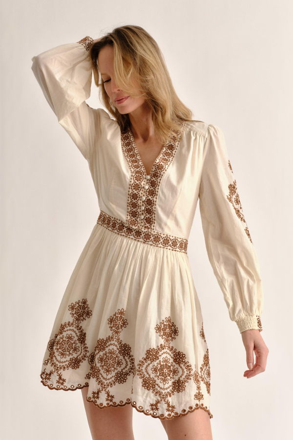 Cartolina Blake Mini Dress - Ivory