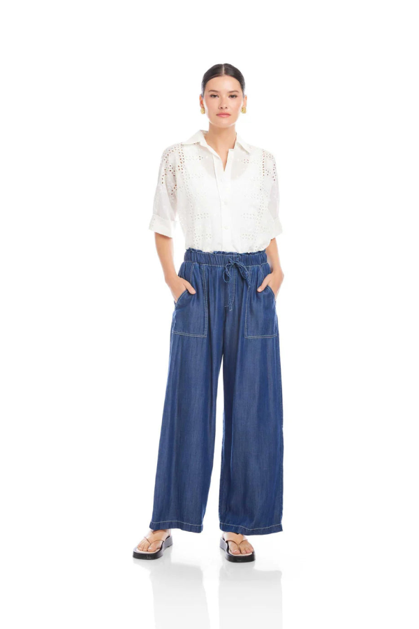 Fifteen Twenty Kendra Patch Pocket Pants - Chambray