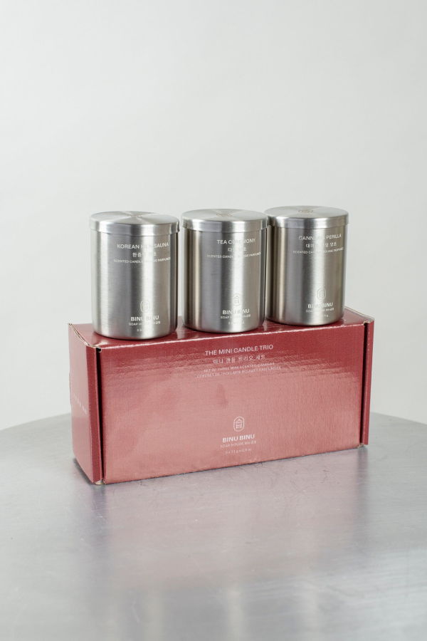 Binu Binu Mini Candle Trio Candle Set - Silver