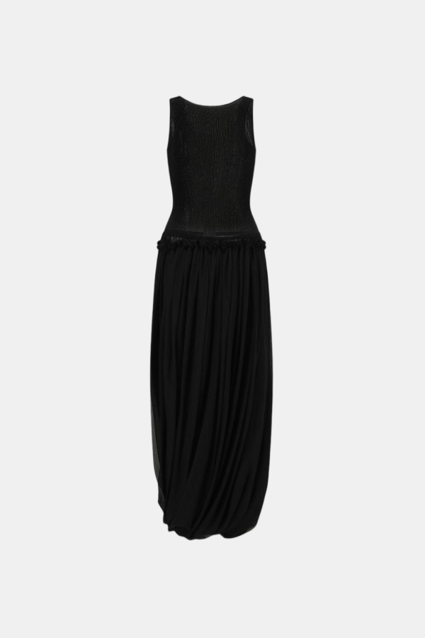 Oude Waag Ruffled Midi Dress - Black
