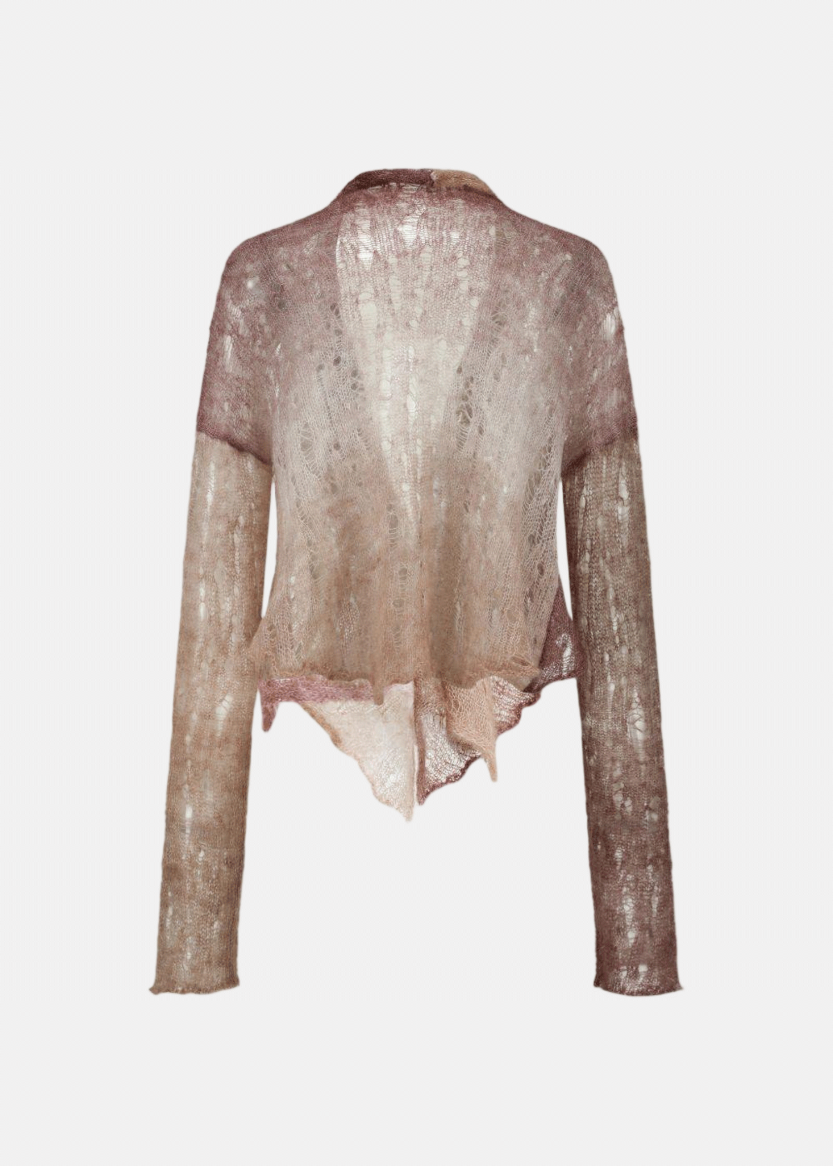 Oude Waag Open-Knit Cardigan - Brown - Image 1 of 2