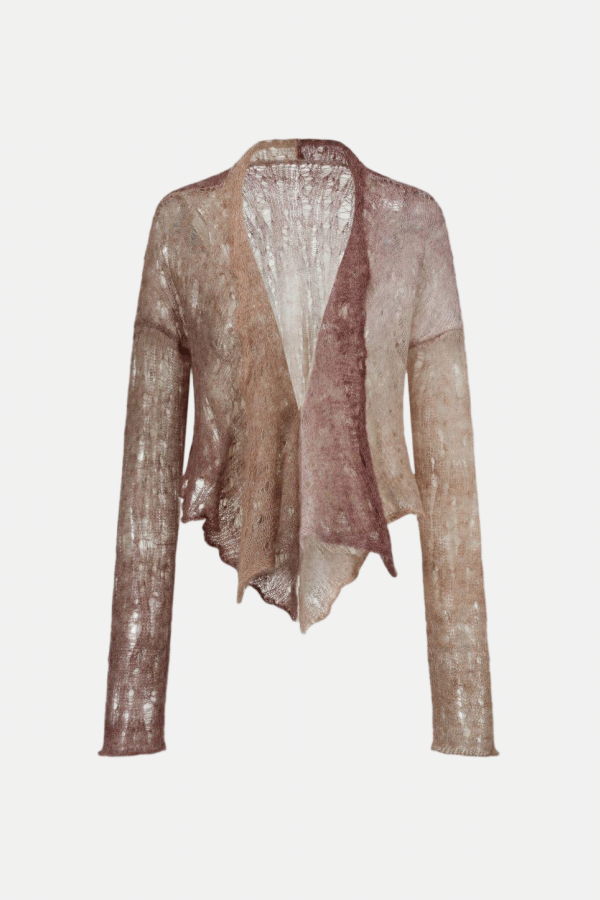 Oude Waag Open-Knit Cardigan - Brown