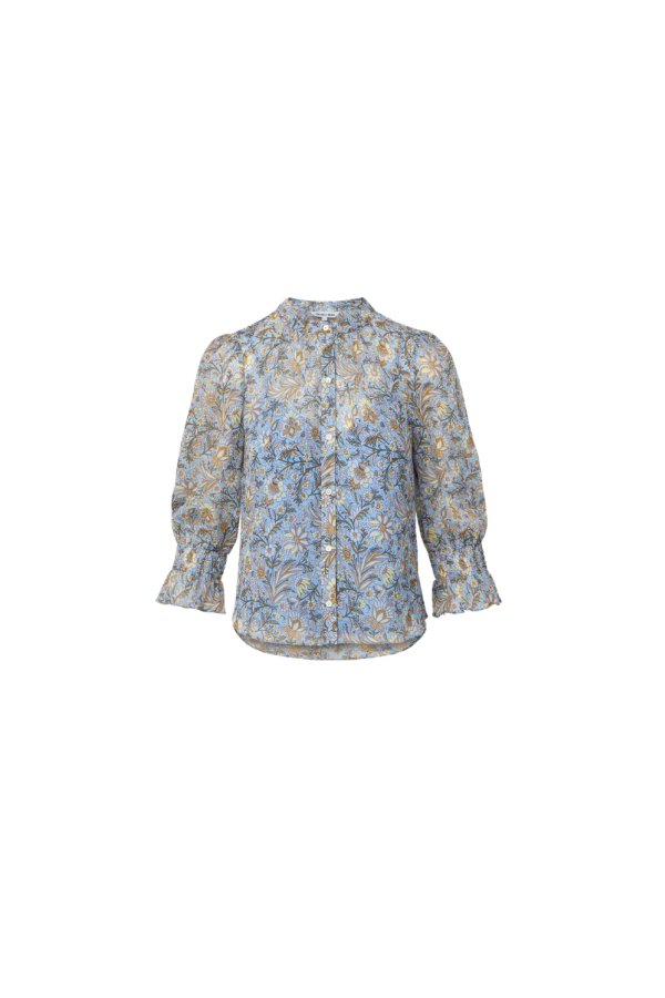 Veronica Beard Ashlynn Floral Blouse - Blue Jay Multi