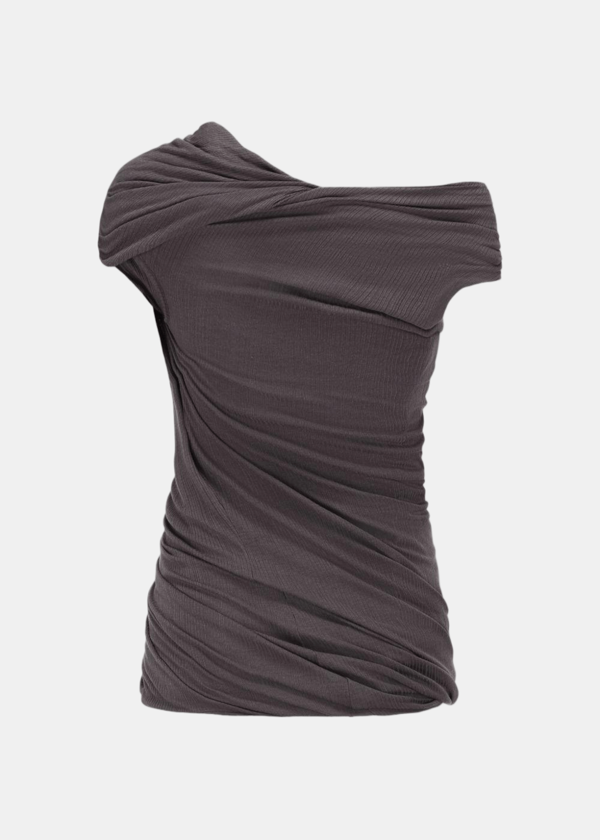 Oude Waag Shoulder-Wrap Thread Top - Dark Grey - Image 2 of 6