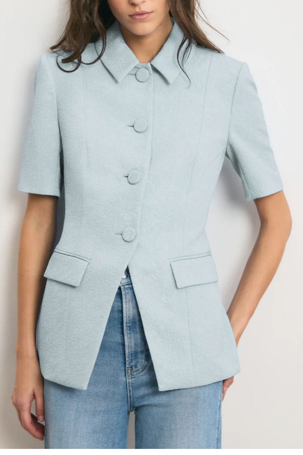Veronica Beard Bodie Jacquard Jacket - Blue Stream