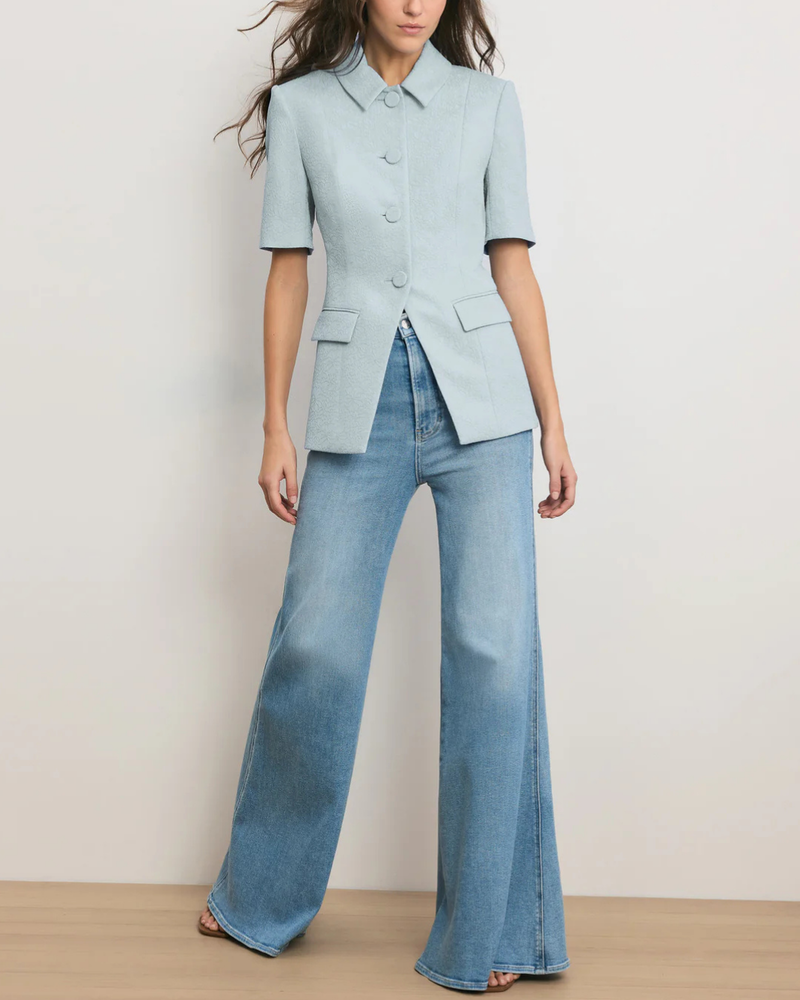 Veronica Beard Bodie Jacquard Jacket - Blue Stream