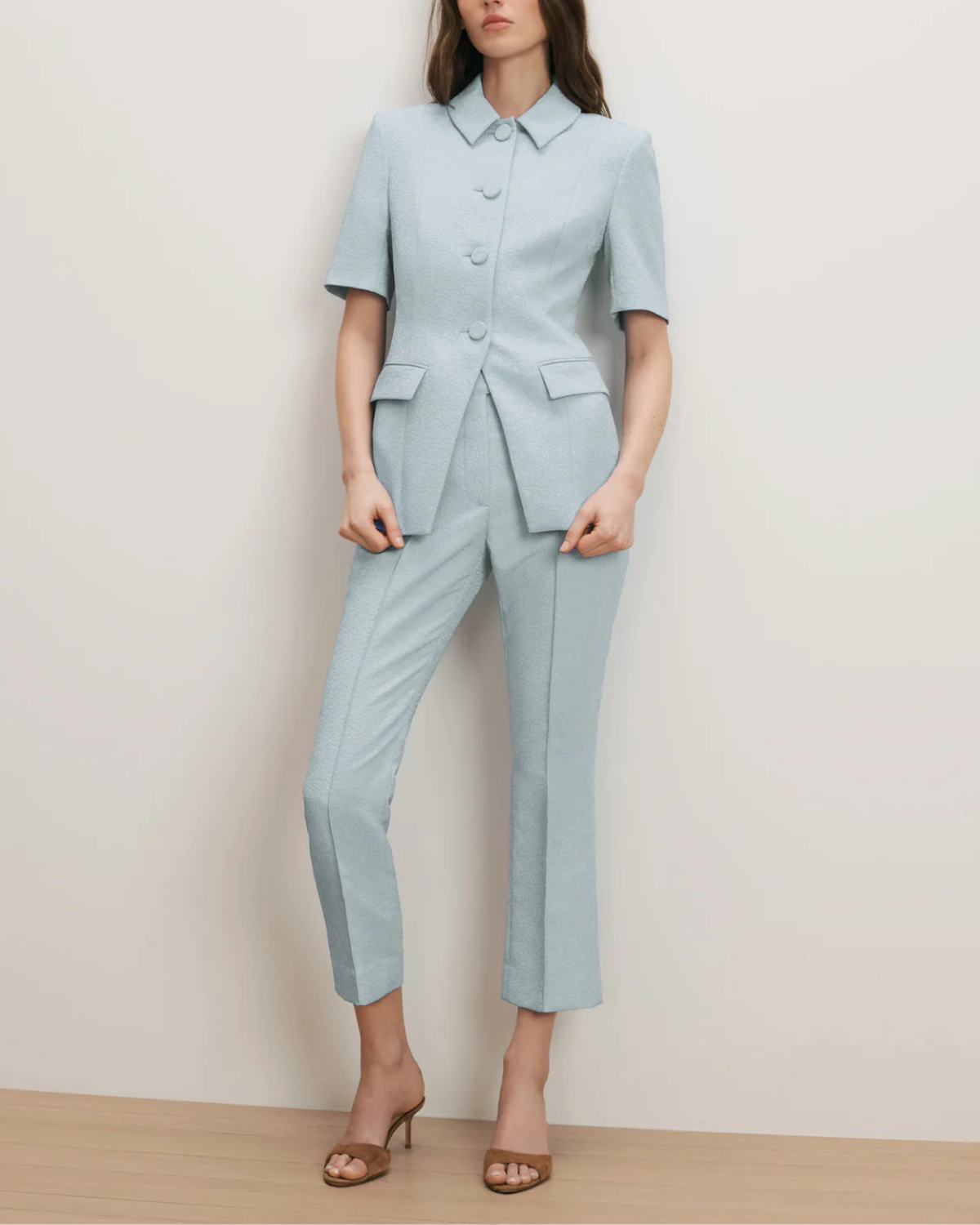Veronica Beard Bodie Jacquard Jacket - Blue Stream - Image 4 of 6