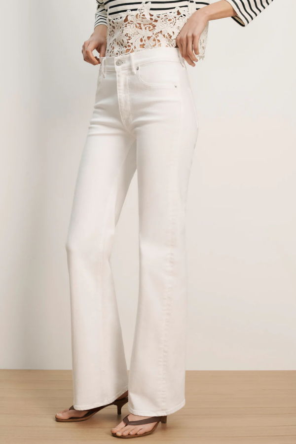 Veronica Beard Crosbie Slim Wide-Leg Jean - White