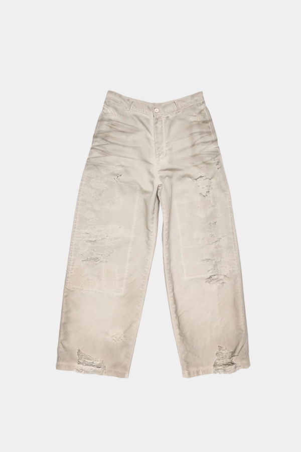 Acne Studios Mended Denim Trousers - Light Taupe
