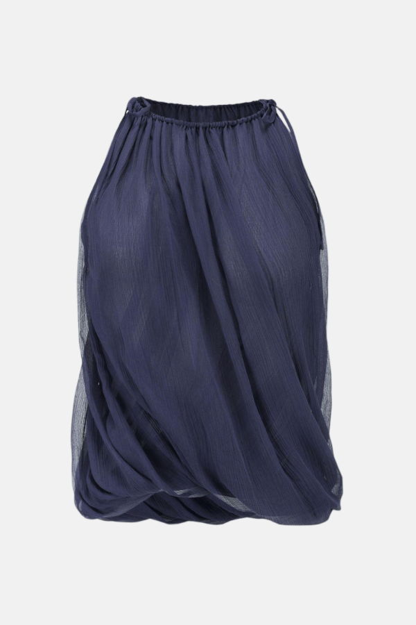 Oude Waag Draped Tie Top - Navy