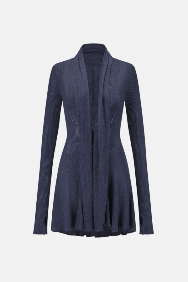 Oude Waag Ribbed Cardigan - Navy
