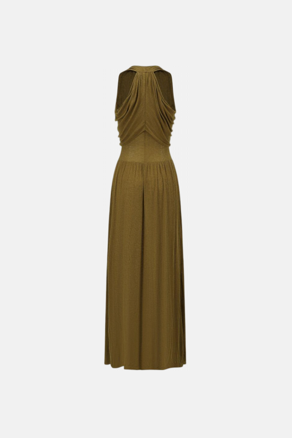 Oude Waag V-Neck Maxi Dress - Olive