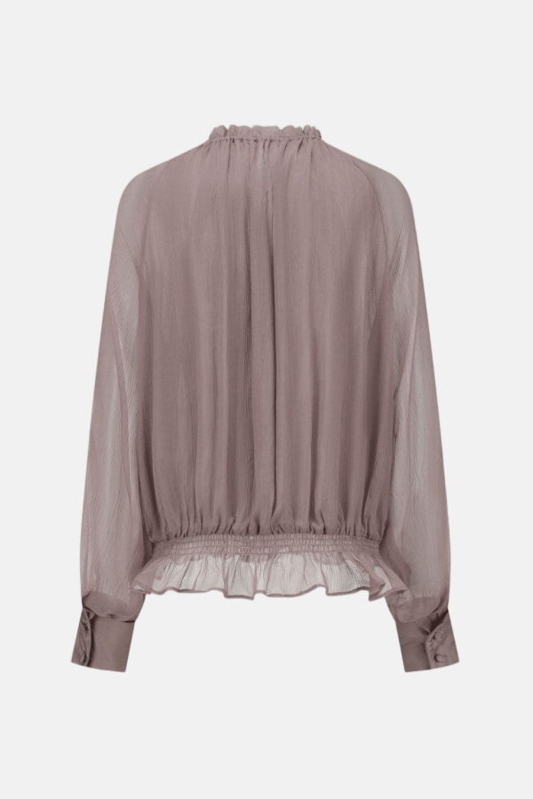 Oude Waag Ruffled Silk Shirt - Pink