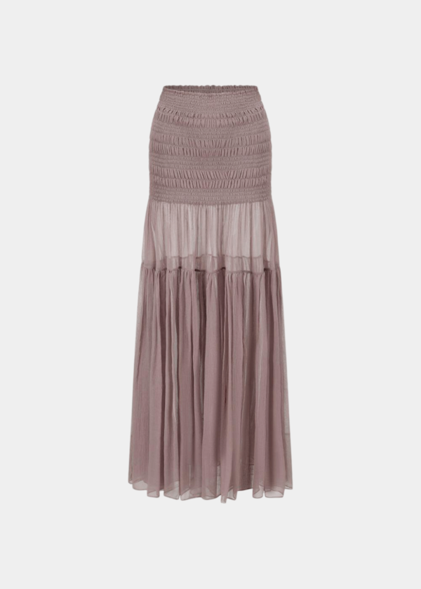 Oude Waag Shirred Tiered Maxi Skirt - Pink