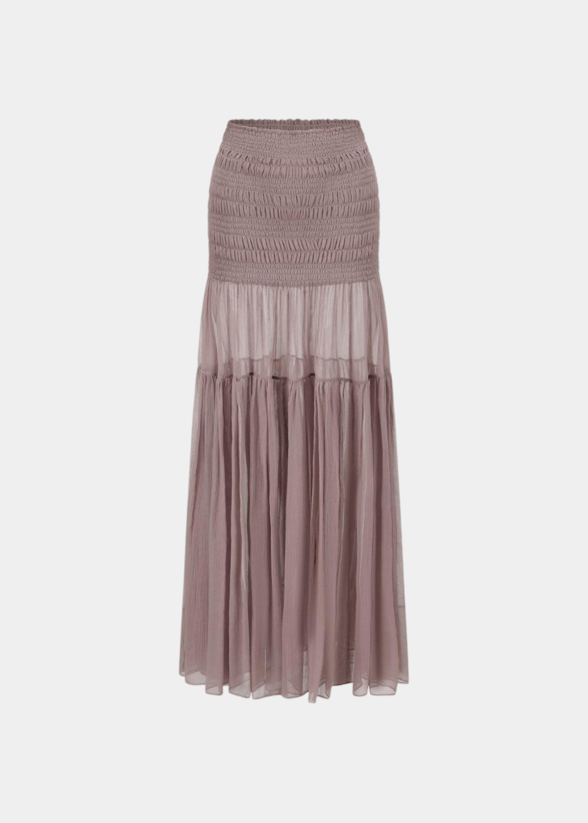 Oude Waag Shirred Tiered Maxi Skirt - Pink - Image 1 of 2