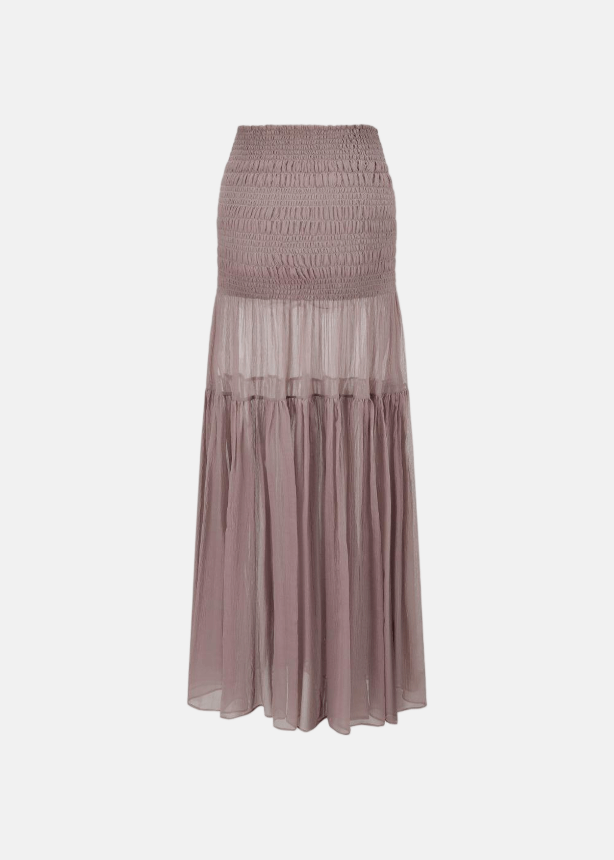 Oude Waag Shirred Tiered Maxi Skirt - Pink - Image 2 of 2