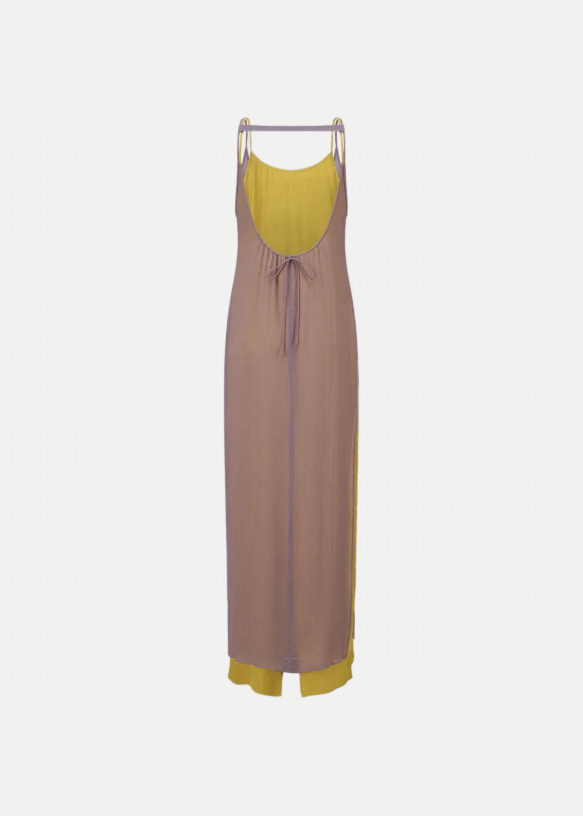 Oude Waag Yellow And Purple Tie-Detail Maxi Dress - Image 2 of 2