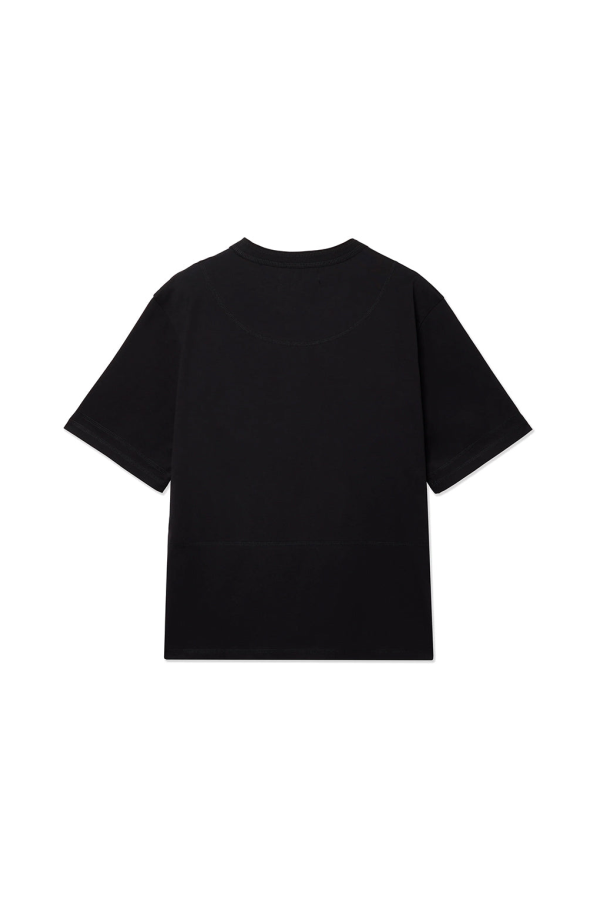 Sage Nation Cotton Cross Stitch Short Sleeve T-Shirt - Black