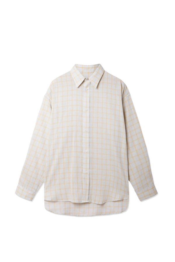 Sage Nation Chisholm Oversized Long Sleeve Shirt - Blue/Yellow Check
