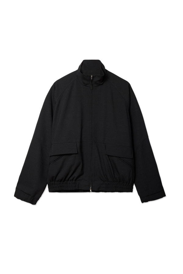 Sage Nation Tropical Wool Cropped Ji Jacket - Charcoal