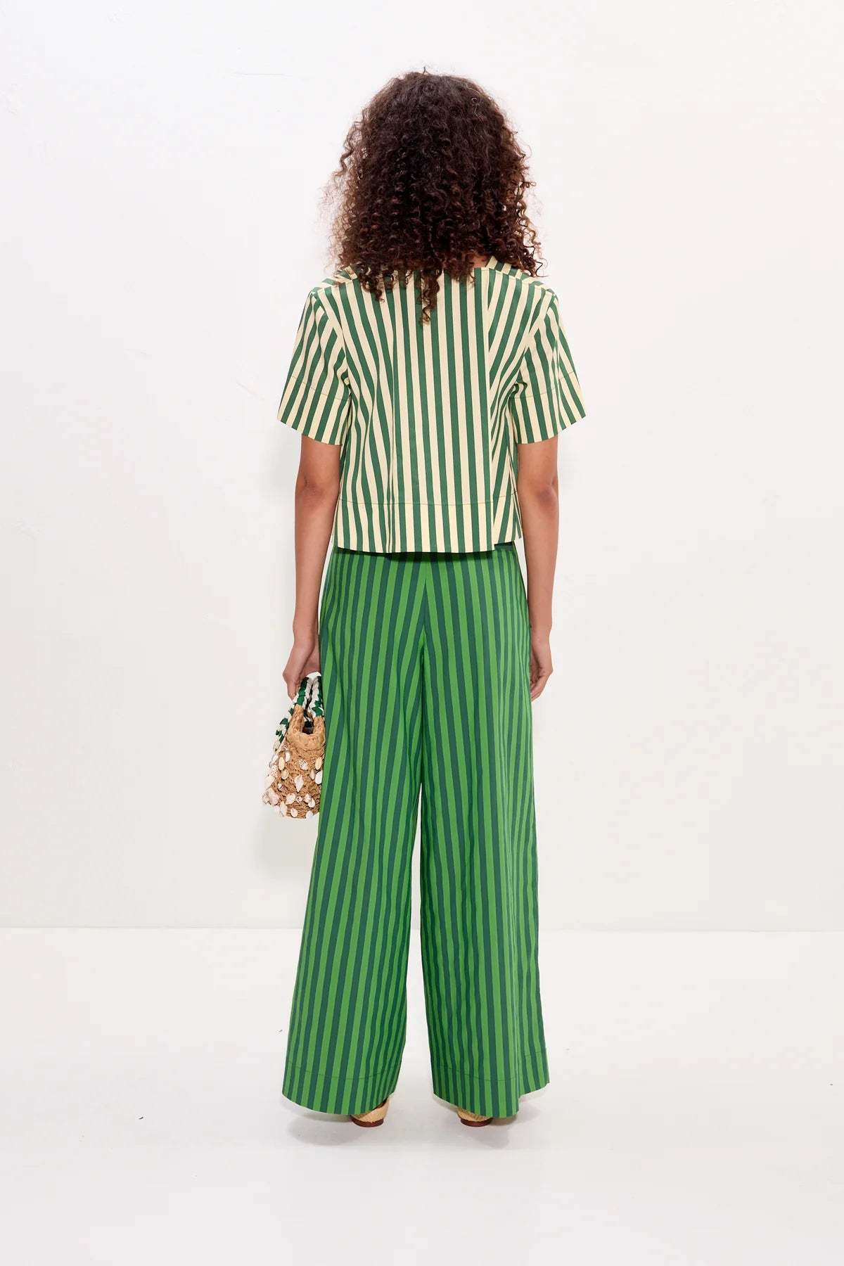 Simon Miller Mar Short Sleeve Top - Gummy Green-Ecru - Image 3 of 3