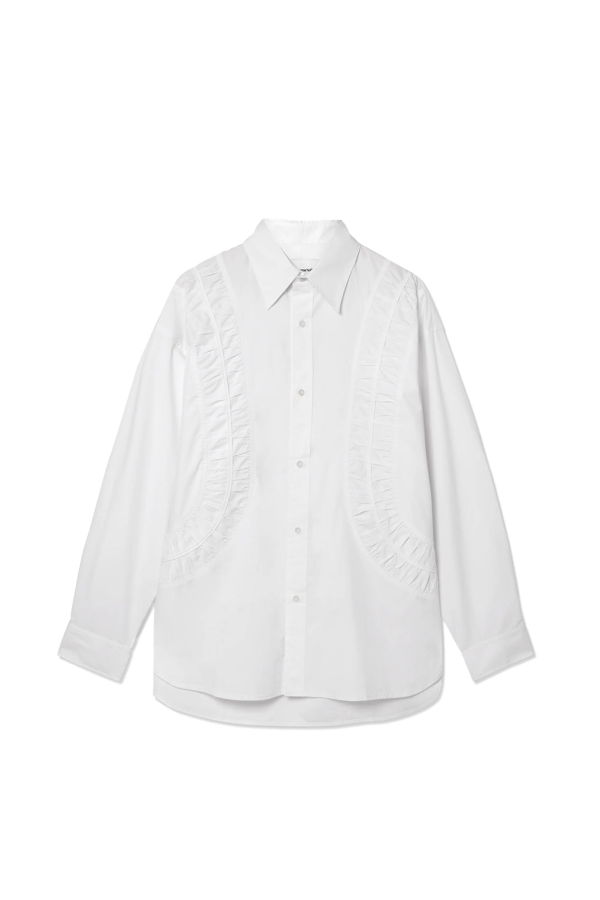Sage Nation Typewriter Cotton Oversized Fossil Shirt - Ivory