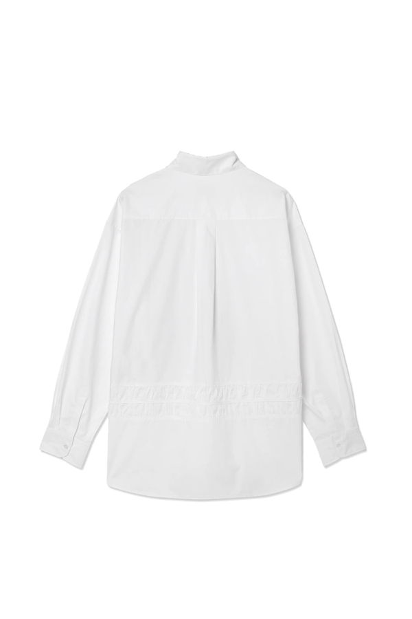 Sage Nation Typewriter Cotton Oversized Fossil Shirt - Ivory