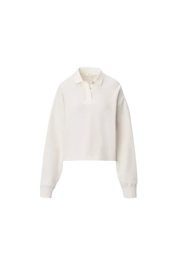 Rag & Bone Vintage Terry Oversized Polo Sweatshirt - Sand