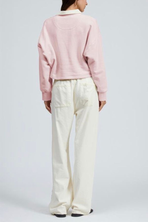 Rag & Bone Vintage Terry Oversized Polo Sweatshirt - Peony
