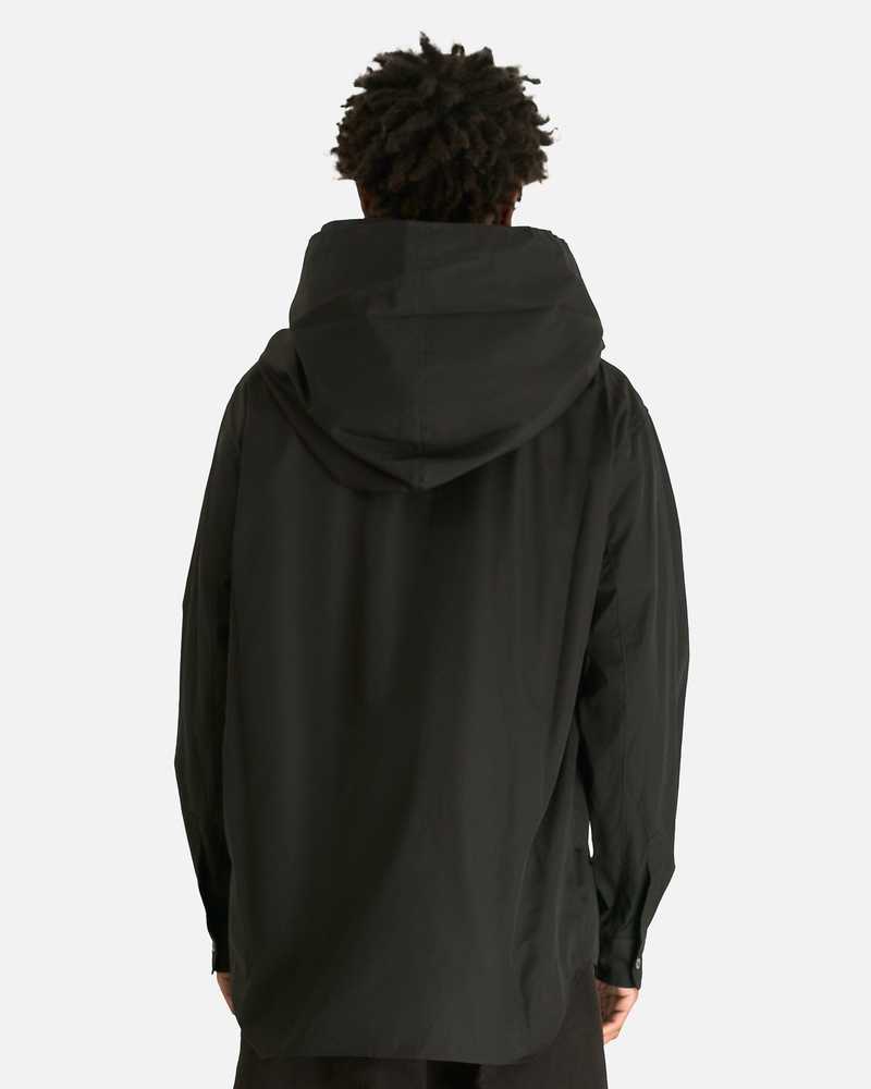 Comme des Garons Hooded Poplin Shirt - Black