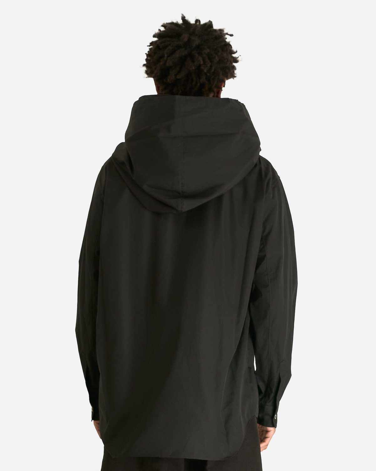Comme des Garçons Hooded Poplin Shirt - Black - Image 3 of 6