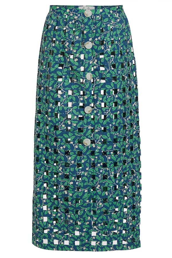 Coco Shop Basket Skirt - Dark Blue Limes