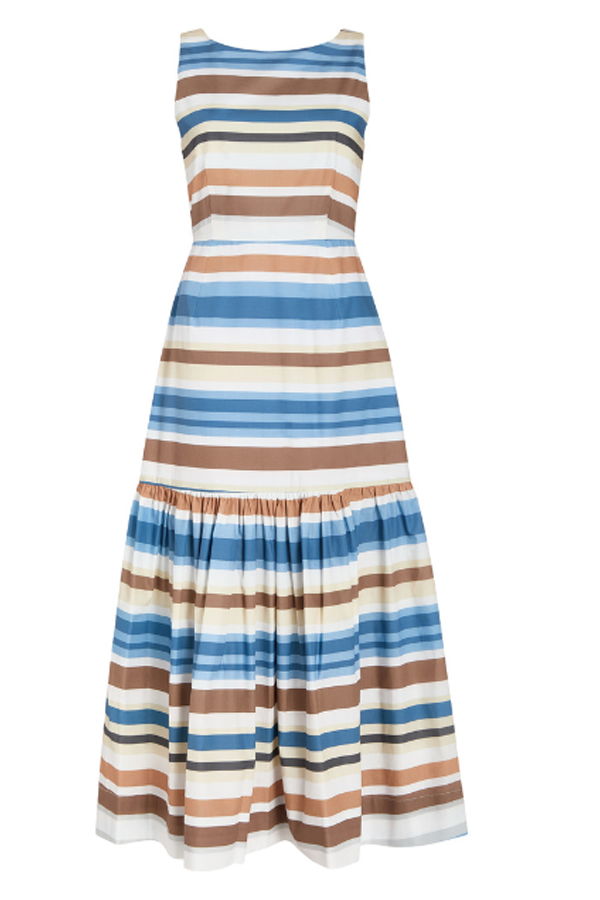 Coco Shop Low Back Dress - Cool Stripe