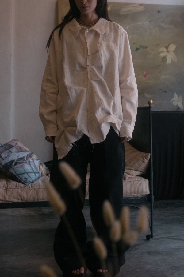 Kenta Nagamine Mino Washi Hand Sculpted Shirt - Natural