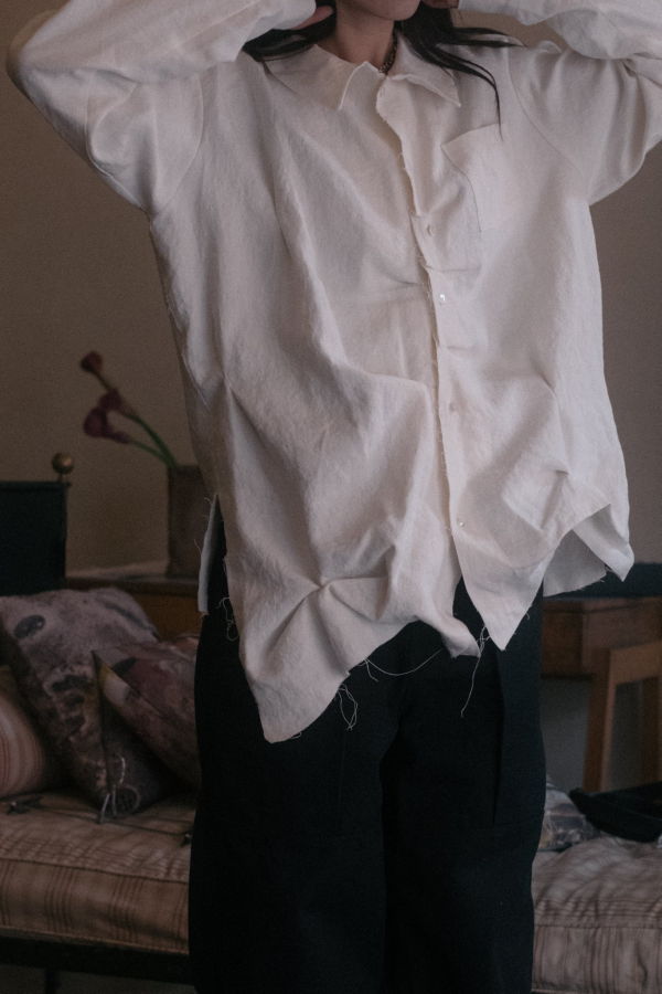 Kenta Nagamine Mino Washi Hand Sculpted Shirt - Natural