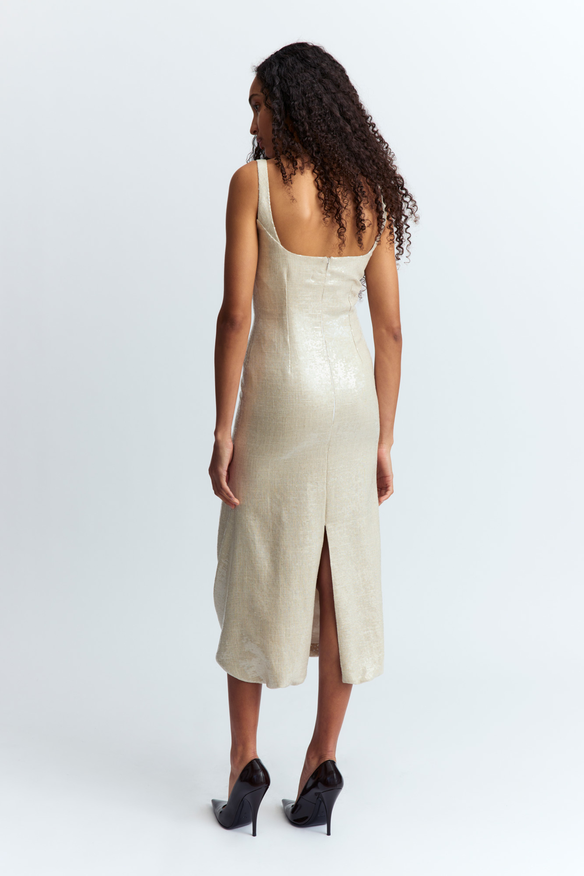 16Arlington Sidd Midi Dress - Nude - Image 3 of 6