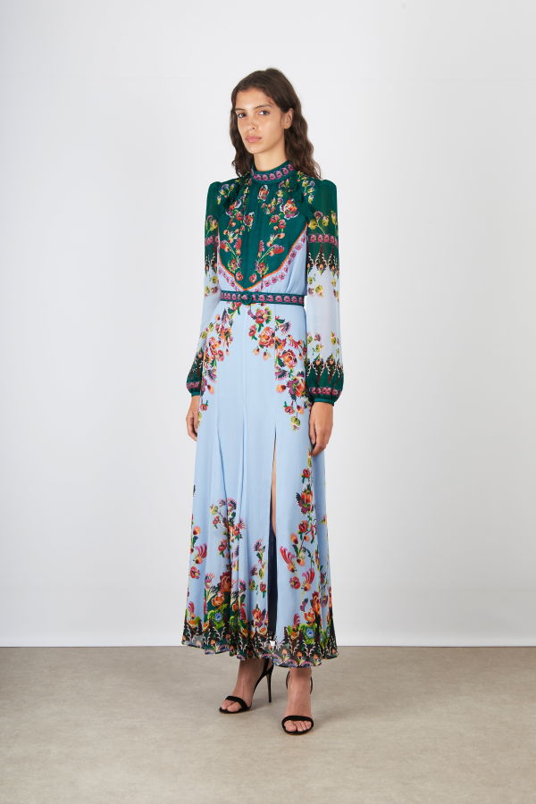 Saloni Jacqui-B Dress - Saffier Trellis