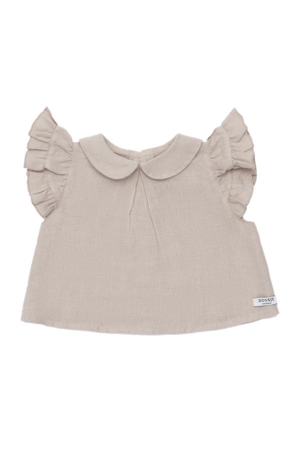 KIDS Donsje Mimi Linen Blouse - Soft Taupe